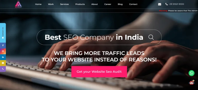 The Adroit website