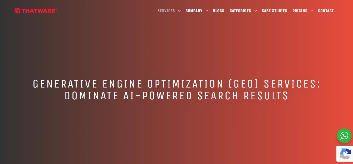 Top 10 Best GEO & AIO Agencies in India for AI Search Optimization in 2026 - 5. ThatWare LLP