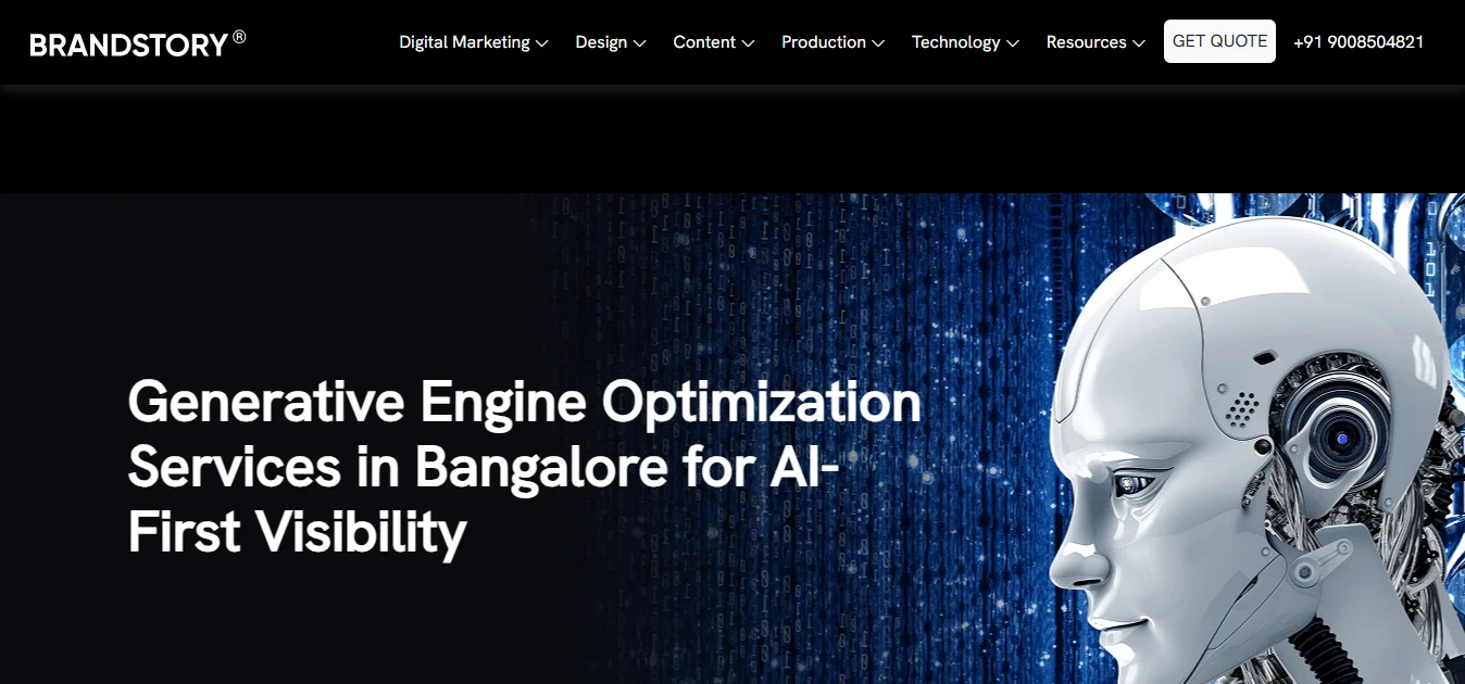 Top 10 Best GEO and AIO Agencies in Bangalore to Boost AI Visibility - 8. BrandStory