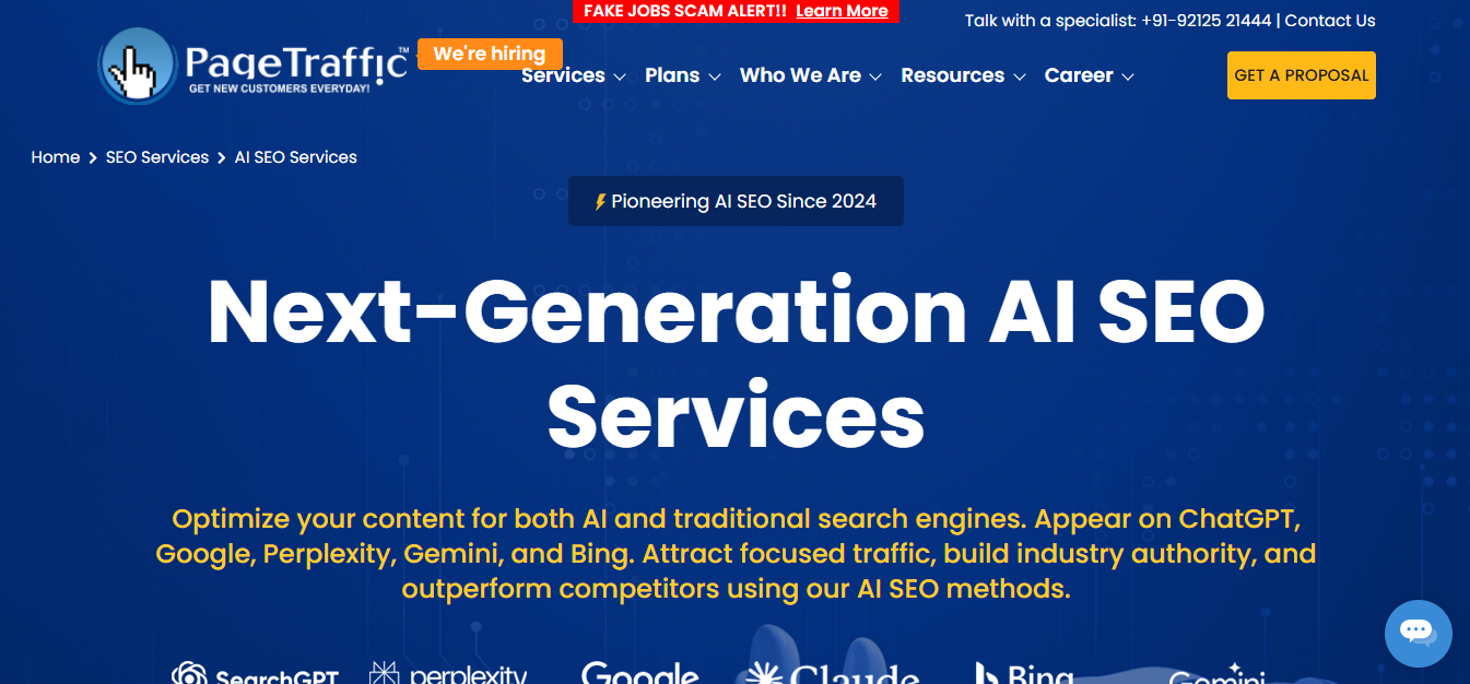 Top 10 Best GEO & AIO Agencies in India for AI Search Optimization in 2026 - 3. PageTraffic