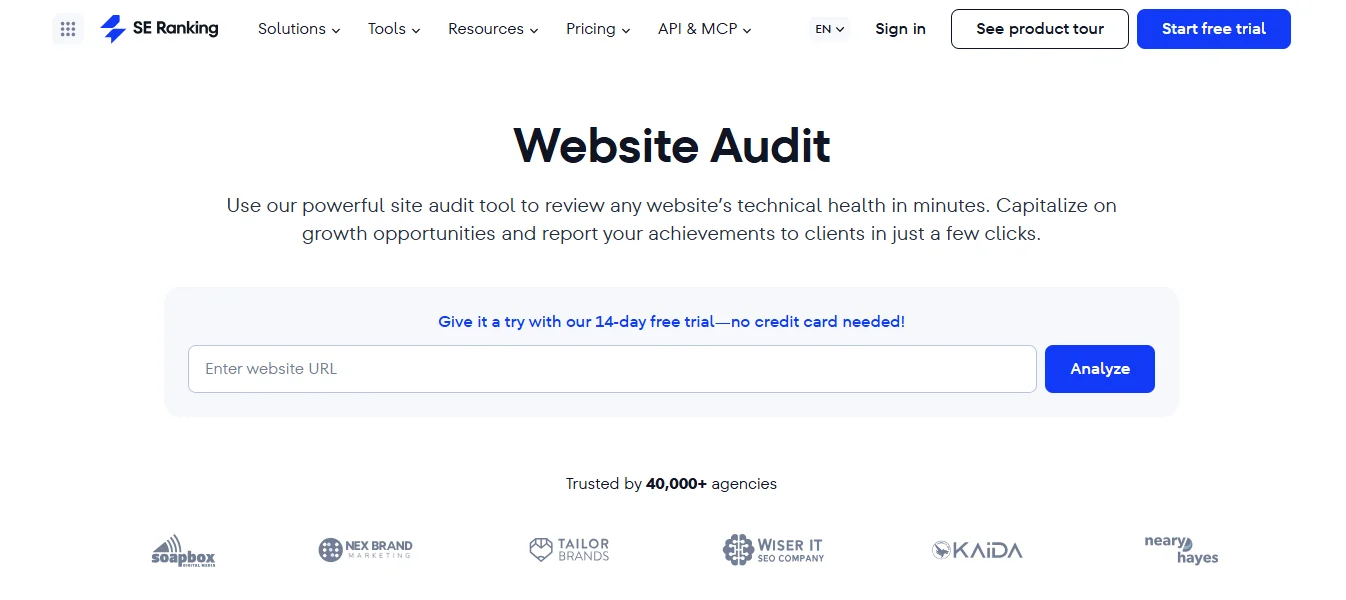 SE Ranking Website Audit