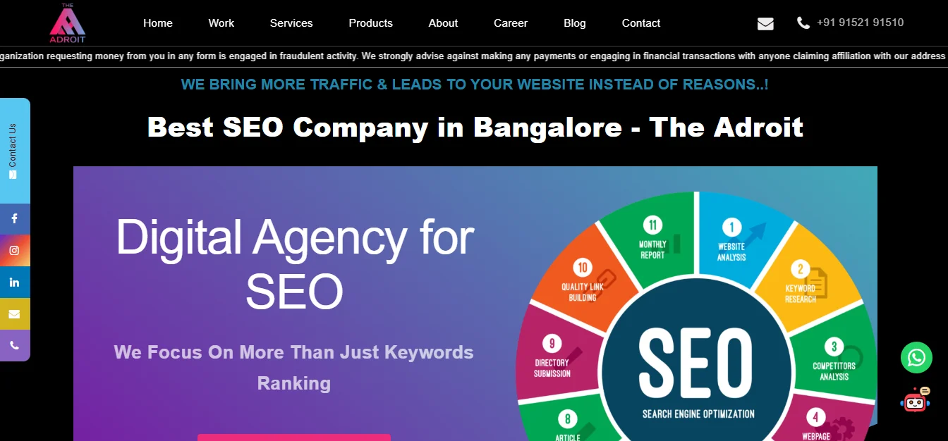 Top 10 Best GEO and AIO Agencies in Bangalore to Boost AI Visibility - 1. The Adroit