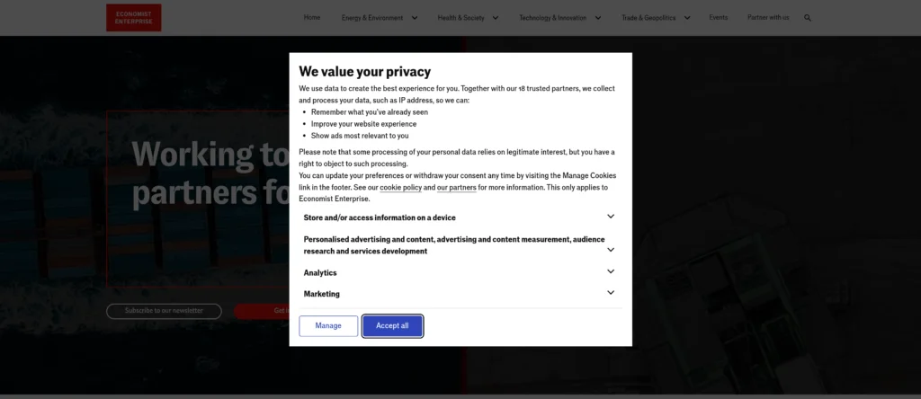 Economist Impact The Future of Hydrogen website screenshot