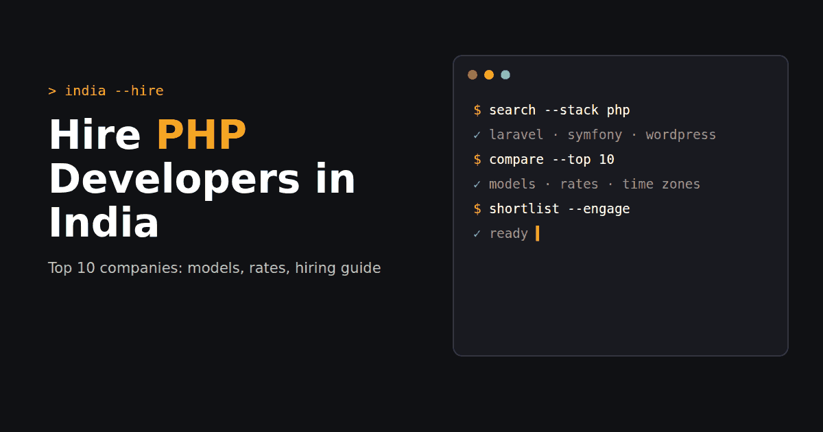Hire PHP Developers in India: top 10 companies 2026-27