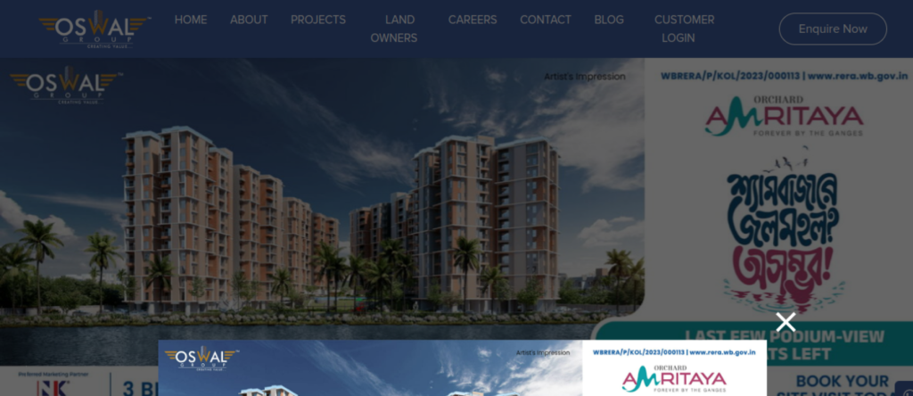 Oswal Group website screenshot