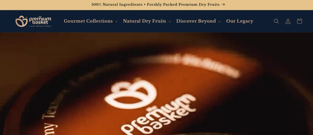 The Premium Basket website screenshot